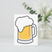 Cartoon-glazen bier Mok met bier Briefkaart (Staand voorkant)