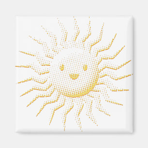 Cartoon glimlachen Sun Face Magneet