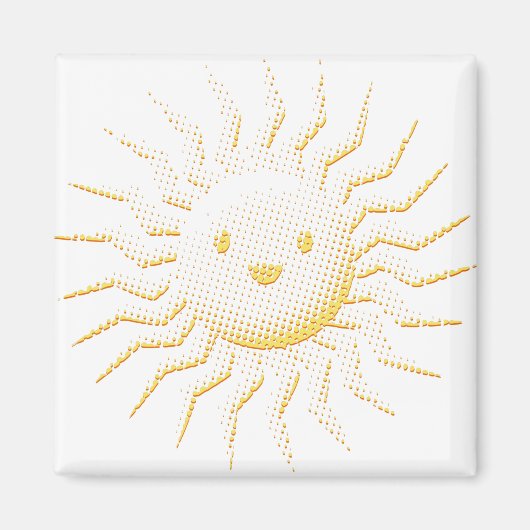 Cartoon glimlachen Sun Face Magneet (Voorkant)
