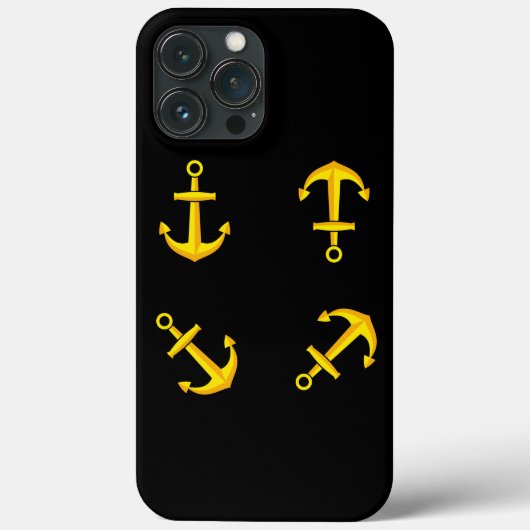 Cartoon Golden Boat Anchor Set Case-Mate iPhone Case (Achterkant)
