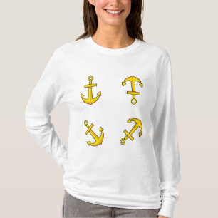 Cartoon Golden Boat Anchor Set T-shirt