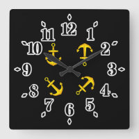 Cartoon Golden Boat Anchor Set