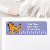 Cartoon Golden Retriever Etiket (Insitu)