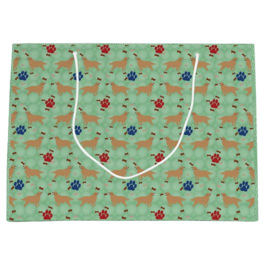 Cartoon Golden Retriever Large Cadeautasje (Voorkant)