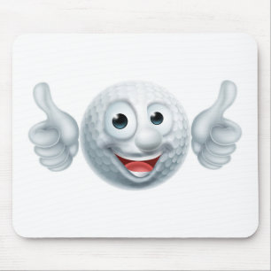 Cartoon Golf Ball Character Muismat