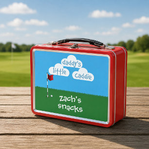Cartoon Golf Daddy's Little Caddie Metalen Lunchbo