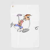 'Cartoon Golfer' Golfhanddoek (Voorkant)