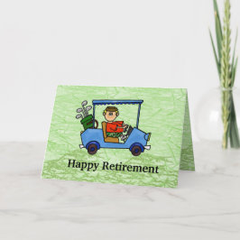 Cartoon Golfer in Cart Retication Card Kaart