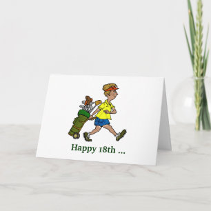 Cartoon Golfer met Tan Lines Funny Birthday Card Kaart