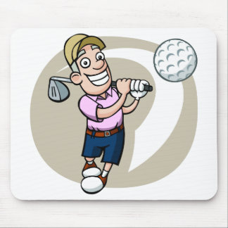 Cartoon Golfer Muismat