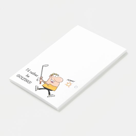 Cartoon Golfer Post-it® Notes (Schuin)