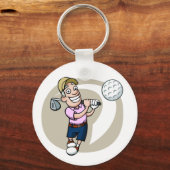 Cartoon Golfer Sleutelhanger (Voorkant)