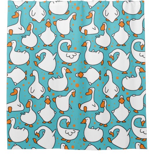 Cartoon Goose Grappig  Illustratie Douchegordijn (Voorkant)