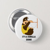Cartoon Gorilla Slam Dunking Ronde Button 5,7 Cm (Voorkant /achterkant)