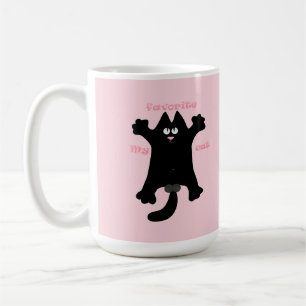 #cartoon #grappig # kat werpkussen koffiemok