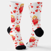 Cartoon grappige engelen die spelen voor de liefde sokken (Gebogen)