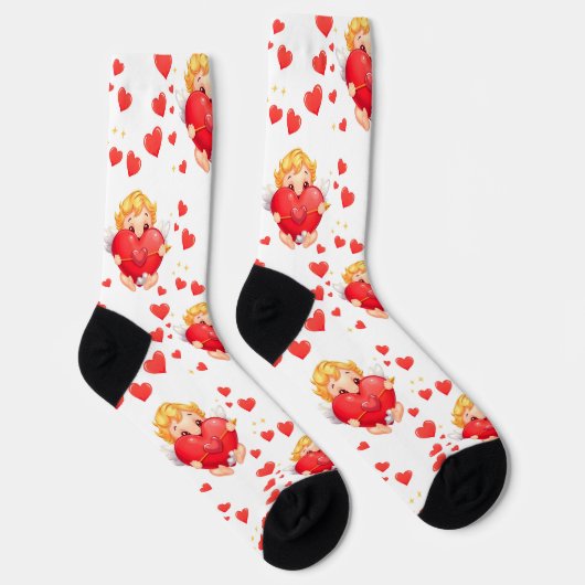 Cartoon grappige engelen die spelen voor de liefde sokken (Rechts)
