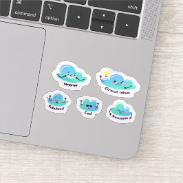 Cartoon great job sticker set