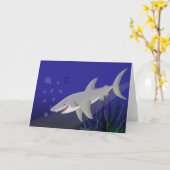 Cartoon Great White Shark Carte de voeux (Fleur jaune)