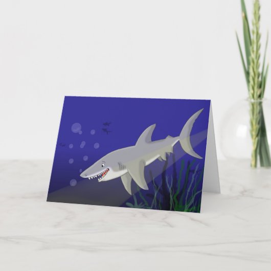 Cartoon Great White Shark Carte de voeux (Devant)