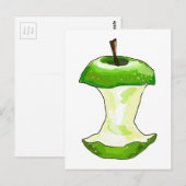 Cartoon Green Apple (Granny Smith) Apple Core Briefkaart (Voorkant / Achterkant)
