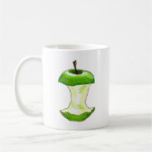 Cartoon Green Apple (Granny Smith) Apple Core Koffiemok (Links)