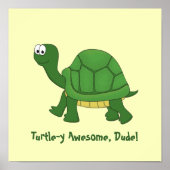 Cartoon Green en Yellow Turtle Print (Voorkant)