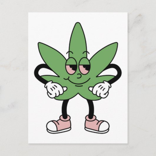 Cartoon Green Leaf Briefkaart (Voorkant)