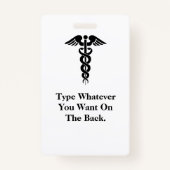 Cartoon Grey Infirmière Cheveux Badge Personnalise (Dos)