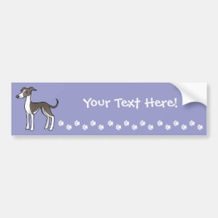 Cartoon Greyhound/Whippet/Italiaanse Greyhound Bumpersticker