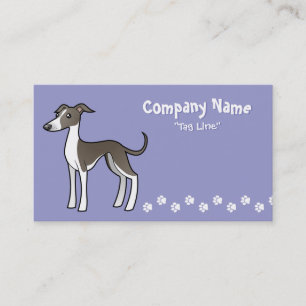 Cartoon Greyhound/Whippet/Italiaanse Greyhound Visitekaartje
