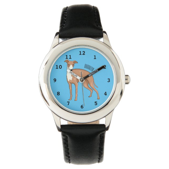 Cartoon grijnshond horloge (Voorkant)