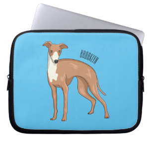 Cartoon grijnshond laptop sleeve