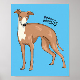 Cartoon grijnshond poster