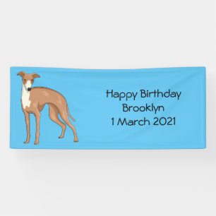 Cartoon grijnshond spandoek