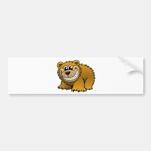 Cartoon Grizzly Beer Bumpersticker (Voorkant)