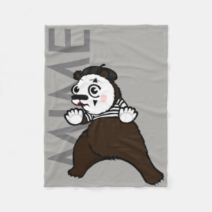 CARTOON GRIZZLY BEER MIME FLEECE BLANKET DEKEN