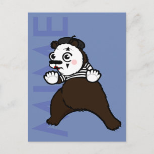 CARTOON GRIZZLY BEER MIME VERTICALE BRIEFKAART