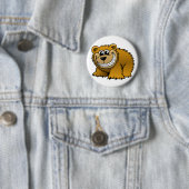 Cartoon Grizzly Beer Ronde Button 5,7 Cm (In situ)