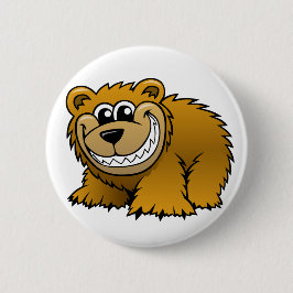 Cartoon Grizzly Beer Ronde Button 5,7 Cm