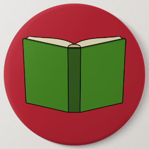 Cartoon Groen Boek Ronde Button 6,0 Cm