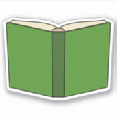 Cartoon Groen Boek Sticker (Voorkant)