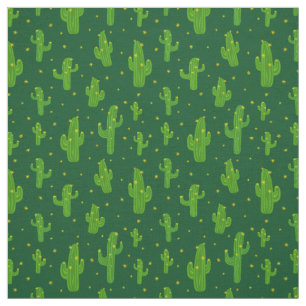 Cartoon Groene Cactus Planten Patroon Stof