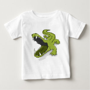 Cartoon groene krokodillen alligatormond open