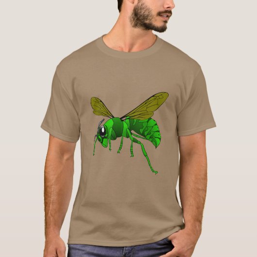 Cartoon, groene wesp en wesp van limoen t-shirt (Voorkant)
