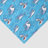 Cartoon Grote witte haaien Tissuepapier (Detail)