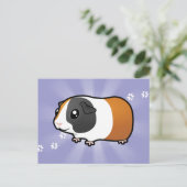 Cartoon Guinee Pig (glad haar) Briefkaart (Staand voorkant)