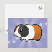 Cartoon Guinee Pig (glad haar) Briefkaart (Voorkant / Achterkant)
