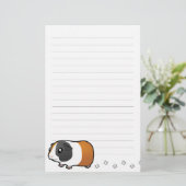 Cartoon Guinee Pig (glad haar) Briefpapier (Staand voorkant)