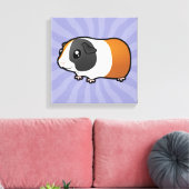 Cartoon Guinee Pig (glad haar) Canvas Afdruk (Insitu (Woonkamer))